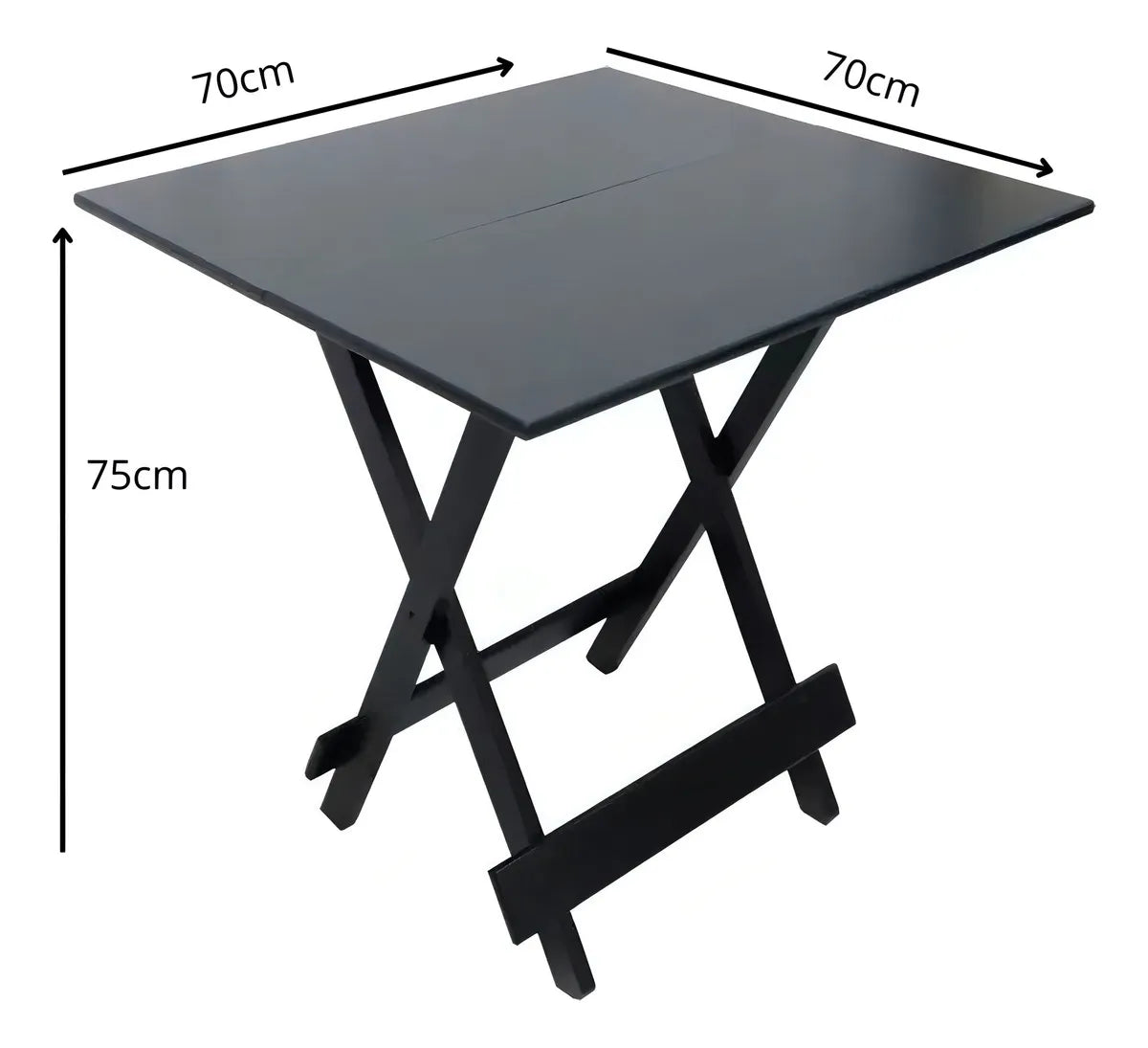 [BLACK FRIDAY] - Kit Mesa Dobrável Madeira Maciça, 4 Cadeiras dobráveis, 70X70cm - Estofado Amarelo