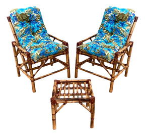 [BLACK FRIDAY] - KIT 1 Namoradeira, 2 Cadeiras Completo flor azul bonito+ Brinde 1 Mesa Centro, 4 Almofadas P/ Jardim