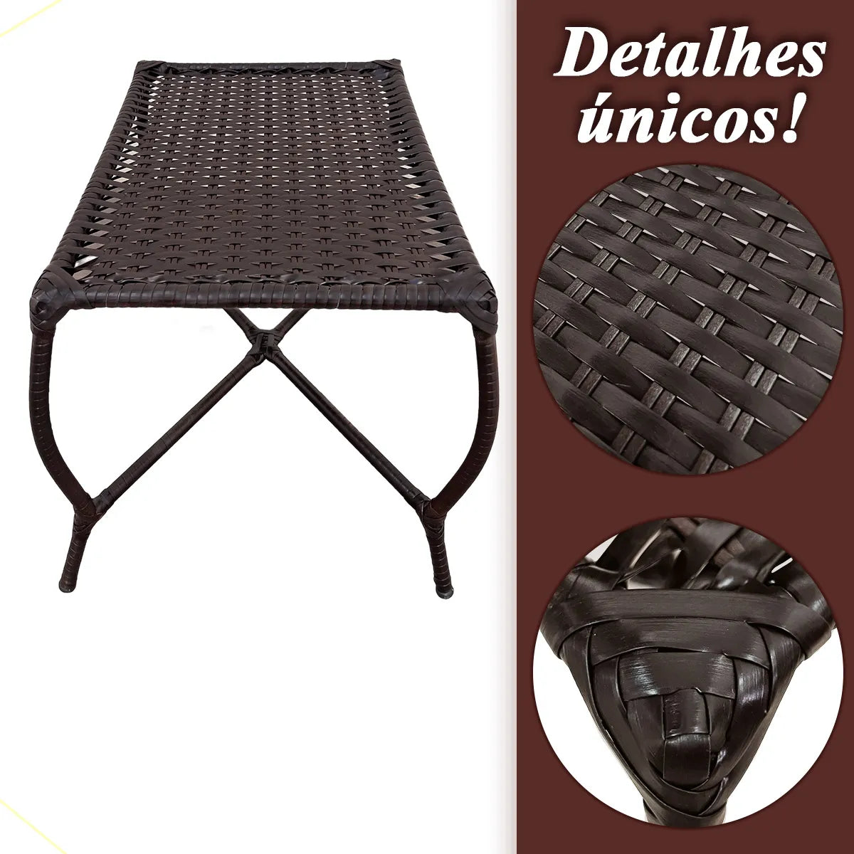[BLACK FRIDAY] - Kit com 4 cadeiras de Fibra JUNCO Sintética de alta qualidade + 1 Mesa de fibra Brinde, Cor: TABACO