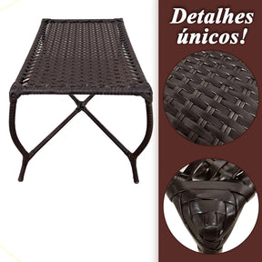 [BLACK FRIDAY] - Kit com 4 cadeiras de Fibra JUNCO Sintética de alta qualidade + 1 Mesa de fibra Brinde, Cor: TABACO