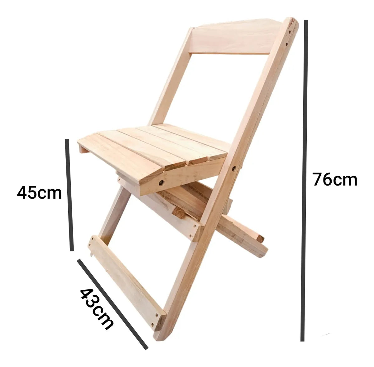 [BLACK FRIDAY] - Kit Mesa Dobrável, 4 Cadeiras dobráveis de madeira, 70X70cm - SEM COR