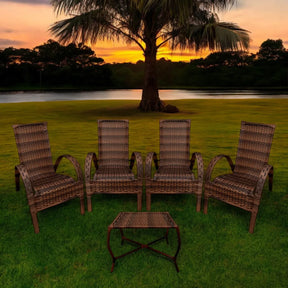 [BLACK FRIDAY] - Kit com 4 cadeiras de Fibra JUNCO Sintética de alta qualidade + 1 Mesa de fibra Brinde, Cor: AMÊNDOAS CHOCOLATE