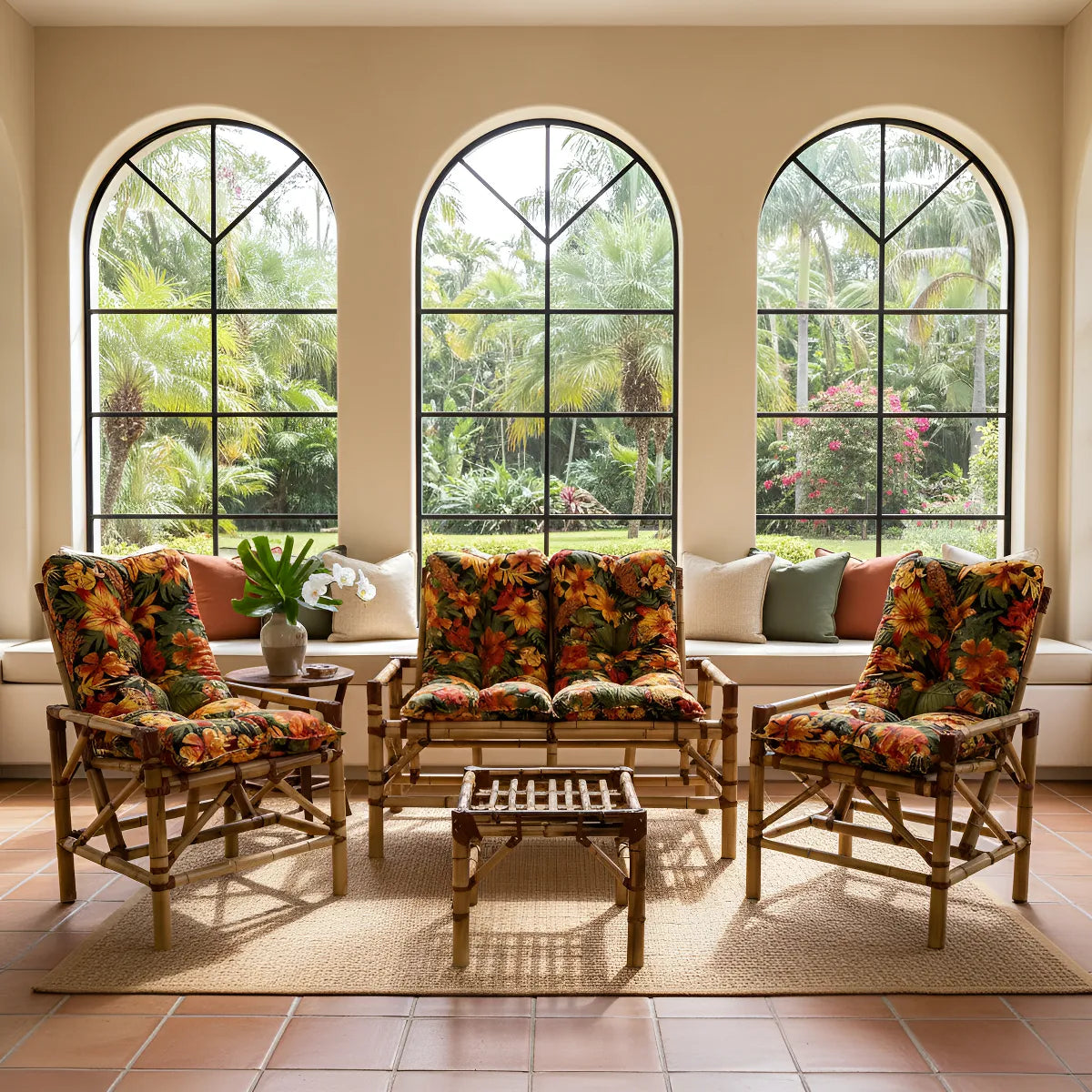 [BLACK FRIDAY] - KIT 1 Namoradeira, 2 Cadeiras Completo Fogo + Brinde 1 Mesa Centro, 4 Almofadas P/ Jardim