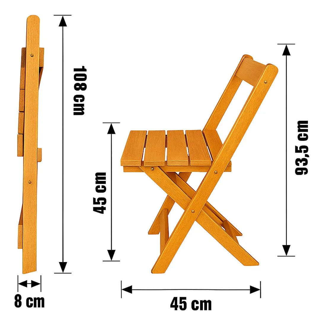 [BLACK FRIDAY] - Kit de Mesa Dobrável, 4 Cadeiras dobrável - MEL