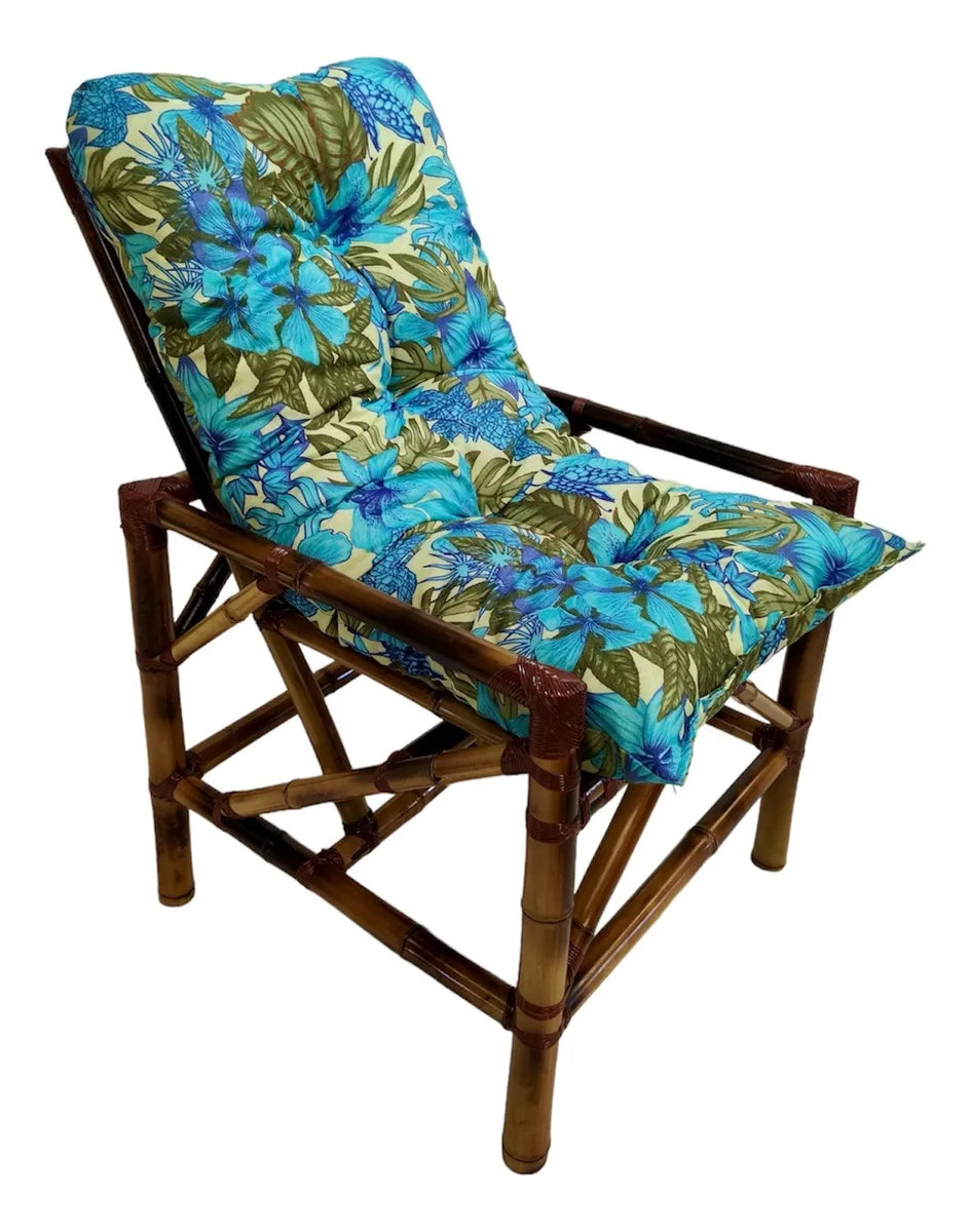 [BLACK FRIDAY] - KIT 1 Namoradeira, 2 Cadeiras Completo flor azul bonito+ Brinde 1 Mesa Centro, 4 Almofadas P/ Jardim