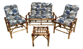 [BLACK FRIDAY] - KIT 1 Namoradeira, 2 Cadeiras Completo Costela Azul + Brinde 1 Mesa Centro, 4 Almofadas P/ Jardim