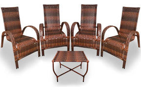 [BLACK FRIDAY] - Kit com 4 cadeiras de Fibra JUNCO Sintética de alta qualidade + 1 Mesa de fibra Brinde, Cor: AMÊNDOAS TERRACOTA