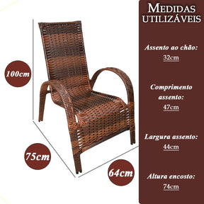 [BLACK FRIDAY] - Kit com 4 cadeiras de Fibra JUNCO Sintética de alta qualidade + 1 Mesa de fibra Brinde, Cor: AMÊNDOAS TERRACOTA