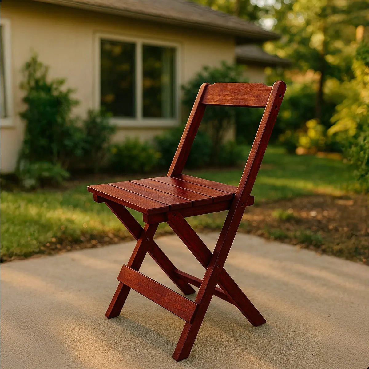 [BLACK FRIDAY] - Kit Mesa dobrável 70X70cm, 4 Cadeiras dobráveis de madeira - IMBUA