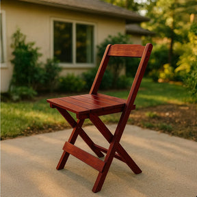 [BLACK FRIDAY] - Kit Mesa dobrável 70X70cm, 4 Cadeiras dobráveis de madeira - IMBUA