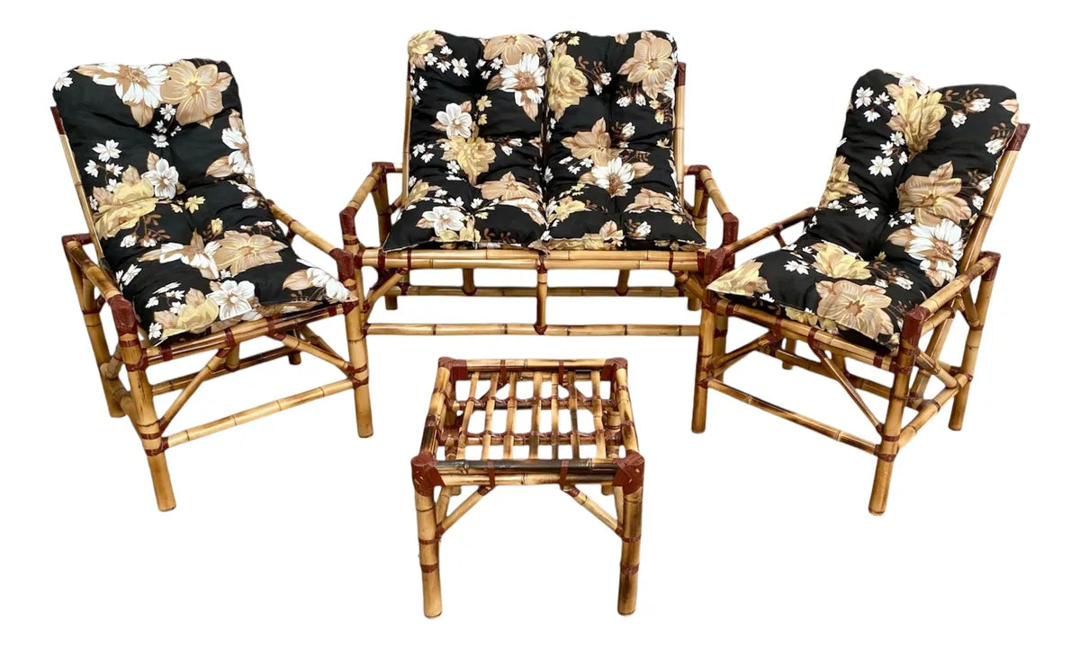 [BLACK FRIDAY] - KIT 1 Namoradeira, 2 Cadeiras Completo Rosa/BEGE + Brinde 1 Mesa Centro, 4 Almofadas P/ Jardim