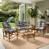 [BLACK FRIDAY] - KIT 1 Namoradeira, 2 Cadeiras Completo Costela Azul + Brinde 1 Mesa Centro, 4 Almofadas P/ Jardim