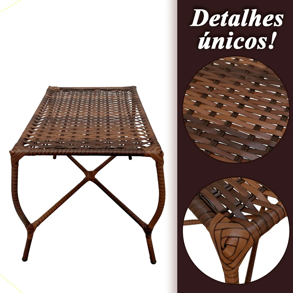 [BLACK FRIDAY] - Kit 4 Cadeiras TRAMA, Fibra Junto Alta Qualidade 86cm Amêndoa Chocolate + 1 Mesa brinde - CASA DA MESA