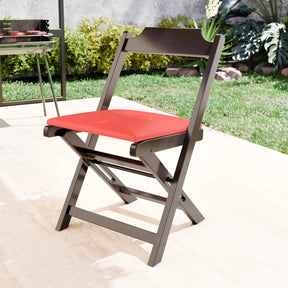 BLACK FRIDAY - Kit Mesa Dobrável Madeira Maciça, 4 Cadeiras dobráveis, 70X70cm - Estofado Vermelho