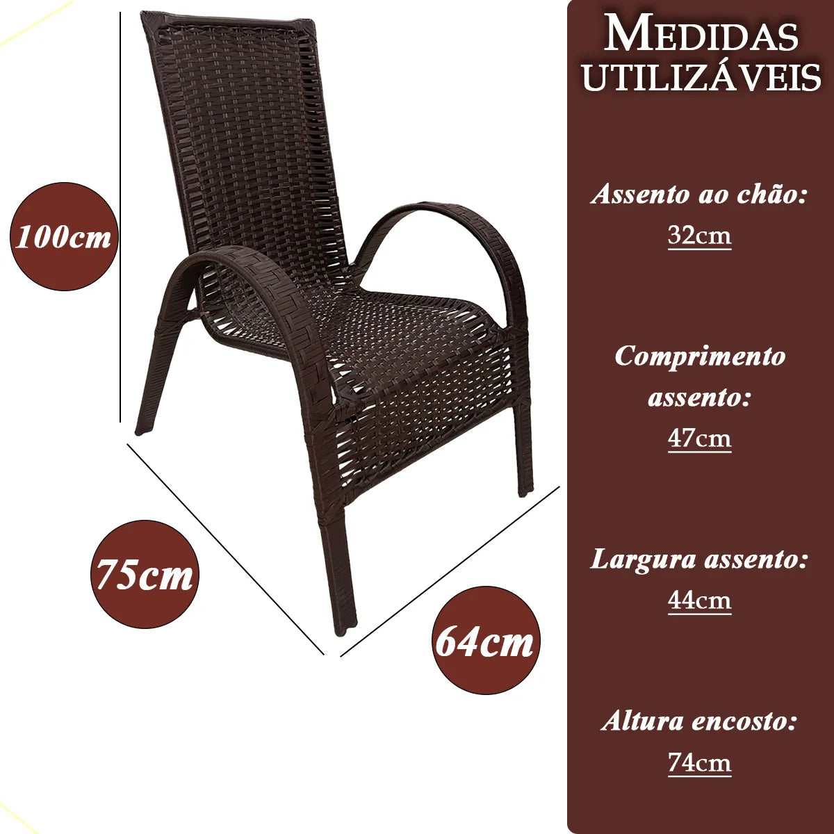 [BLACK FRIDAY] - Kit com 4 cadeiras de Fibra JUNCO Sintética de alta qualidade + 1 Mesa de fibra Brinde, Cor: TABACO