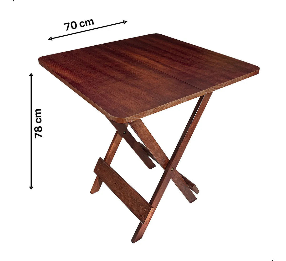 [BLACK FRIDAY] - Kit Mesa dobrável 70X70cm, 4 Cadeiras dobráveis de madeira - IMBUA