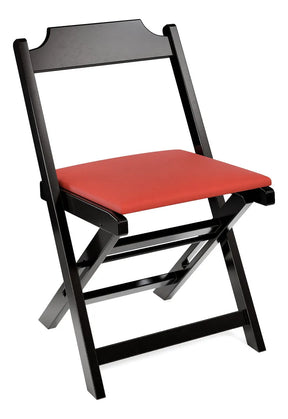 BLACK FRIDAY - Kit Mesa Dobrável Madeira Maciça, 4 Cadeiras dobráveis, 70X70cm - Estofado Vermelho