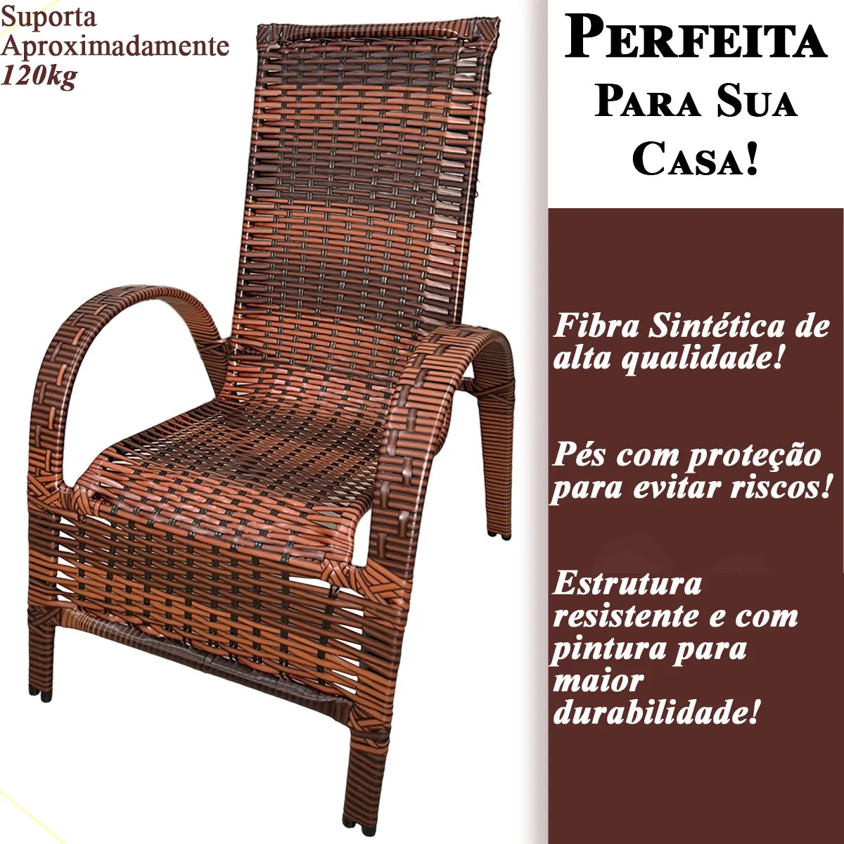 [BLACK FRIDAY] - Kit com 4 cadeiras de Fibra JUNCO Sintética de alta qualidade + 1 Mesa de fibra Brinde, Cor: AMÊNDOAS TERRACOTA