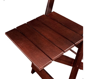 [BLACK FRIDAY] - Kit Mesa dobrável 70X70cm, 4 Cadeiras dobráveis de madeira - IMBUA