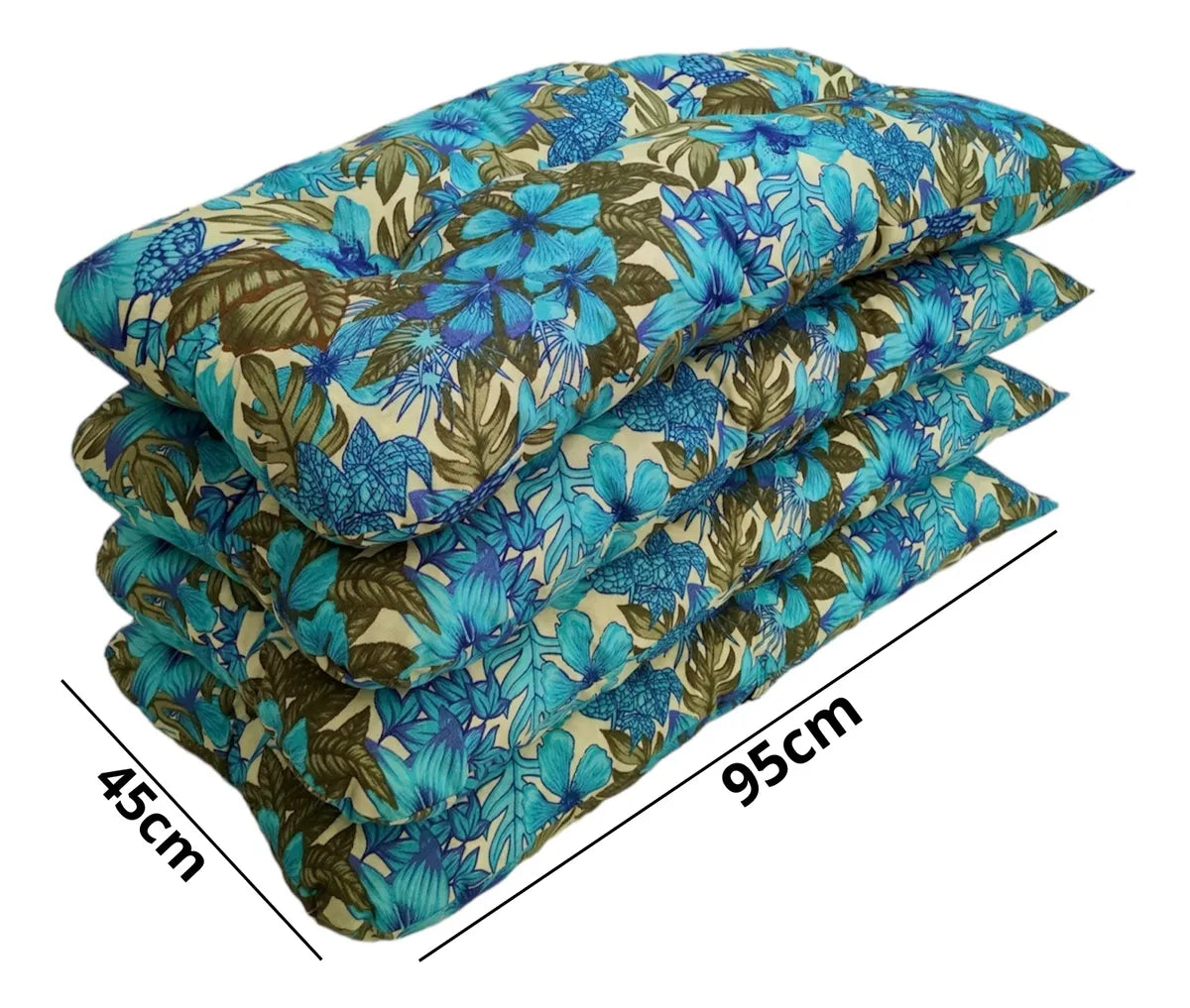 [BLACK FRIDAY] - KIT 1 Namoradeira, 2 Cadeiras Completo flor azul bonito+ Brinde 1 Mesa Centro, 4 Almofadas P/ Jardim