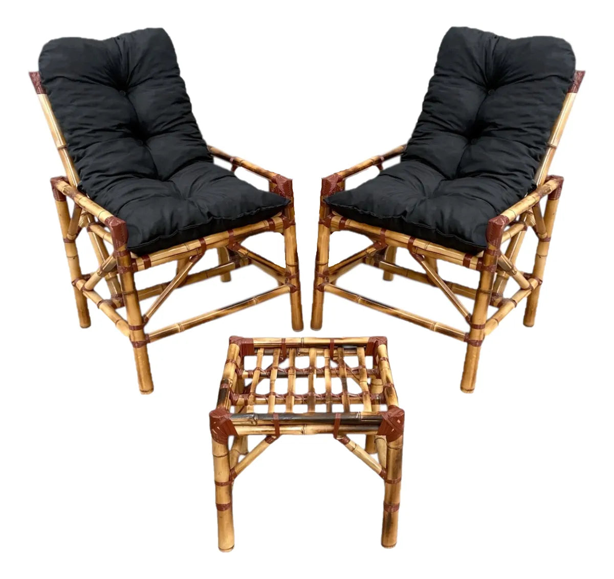 [BLACK FRIDAY] - KIT 1 Namoradeira, 2 Cadeiras Completo PRETO + Brinde 1 Mesa Centro, 4 Almofadas P/ Jardim