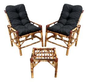 [BLACK FRIDAY] - KIT 1 Namoradeira, 2 Cadeiras Completo PRETO + Brinde 1 Mesa Centro, 4 Almofadas P/ Jardim