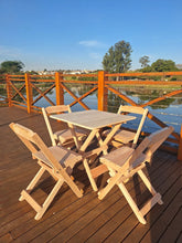 [BLACK FRIDAY] - Kit Mesa Dobrável, 4 Cadeiras dobráveis de madeira, 70X70cm - SEM COR