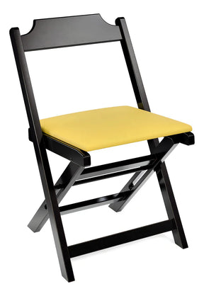 [BLACK FRIDAY] - Kit Mesa Dobrável Madeira Maciça, 4 Cadeiras dobráveis, 70X70cm - Estofado Amarelo