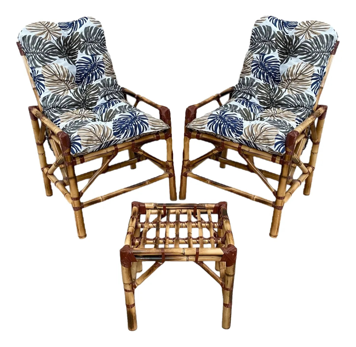 [BLACK FRIDAY] - KIT 1 Namoradeira, 2 Cadeiras Completo Costela Azul + Brinde 1 Mesa Centro, 4 Almofadas P/ Jardim