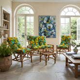 [BLACK FRIDAY] - KIT 1 Namoradeira, 2 Cadeiras Completa GRALHA AMARELA + Brinde 1 Mesa Centro, 4 Almofadas P/ Jardim