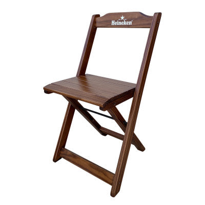 [BLACK FRIDAY] - Kit de Mesa Dobrável 70X70cm, 4 Cadeiras dobrável - Heineken Marrom