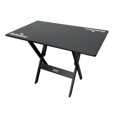 [BLACK FRIDAY] - Kit de Mesa Dobrável 110x70cm, 6 Cadeiras dobrável, Heineken PRETA- Madeira maciça